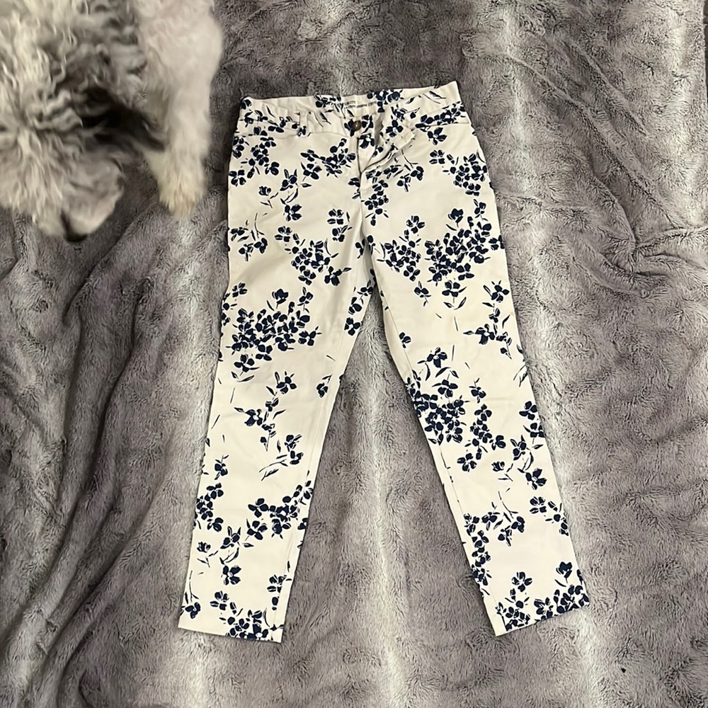 Blue Floral Khakis by Gap